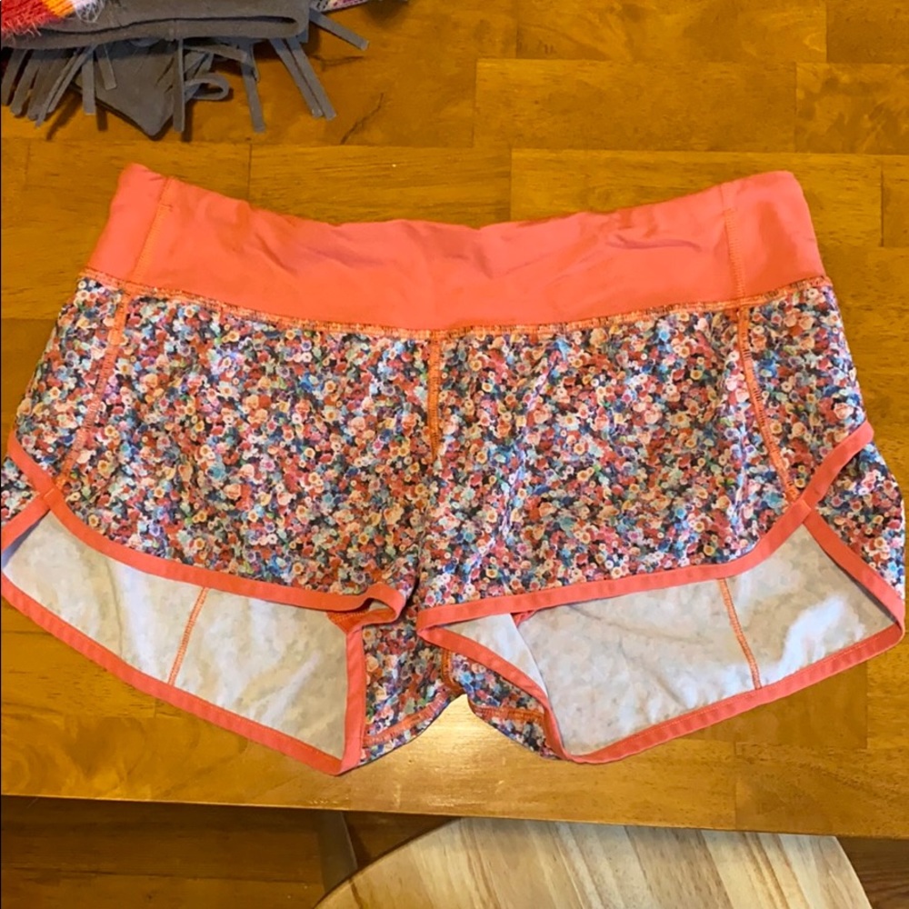 Lululemon Flower Pattern running shorts